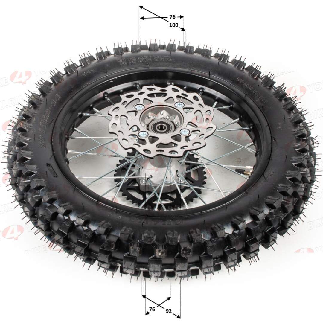 Обод задний 14" (d15mm, торм. диск 190мм,420-41) 90/100-14" сталь с резиной, черный Обод задний 14" (d15mm, торм. диск 190мм,420-41) 90/100-14" сталь с резиной, черный